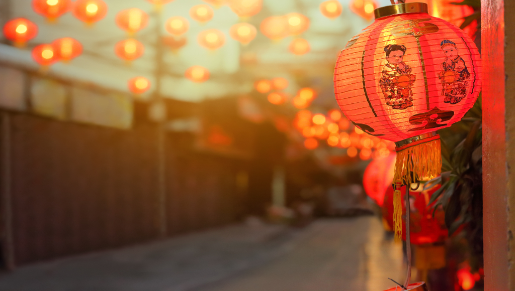 Chinese new year lanterns in china town.